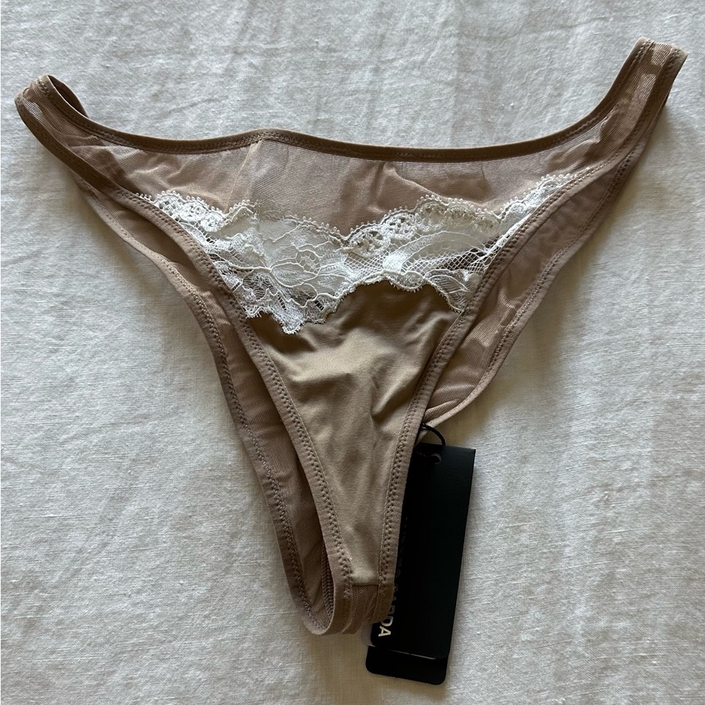 Elegant Lace Trimmed Tan Panties